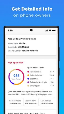 Reverse Phone: Caller ID для Android — скриншот 4