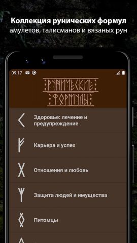 Рунические формулы и Книга Рун для Android — скриншот 1