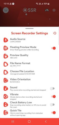 SSR: Smart Screen Recorder для Android — скриншот 5