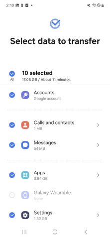 Samsung Smart Switch Mobile для Android — скриншот 4