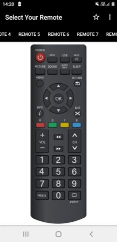 Sanyo TV Remote для Android — скриншот 2