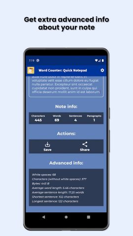 Счетчик слов для Android — скриншот 3