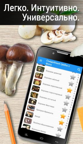 Съедобные грибы с Фото для Android — скриншот 1