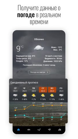 Часы и погода Sense Flip для Android — скриншот 4