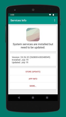 Services Info (Обновлять) для Android — скриншот 2