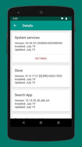 Services Info (Обновлять) для Android — скриншот 4