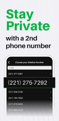 Sideline: 2nd Phone Line App для Android — скриншот 1