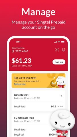Singtel Prepaid hi!App для Android — скриншот 1