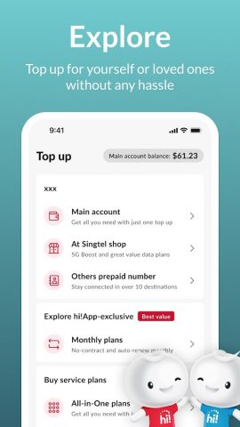 Singtel Prepaid hi!App для Android — скриншот 2