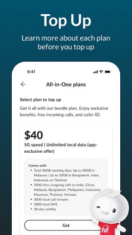 Singtel Prepaid hi!App для Android — скриншот 3