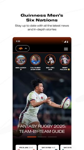 Six Nations Rugby Official для Android — скриншот 1