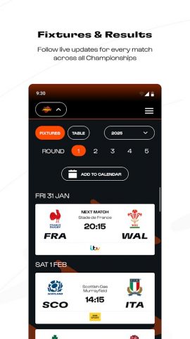 Six Nations Rugby Official для Android — скриншот 3