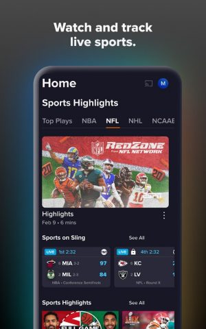 Sling: Live TV + Freestream для Android — скриншот 4