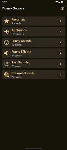 Забавные звуки для Android — скриншот 1