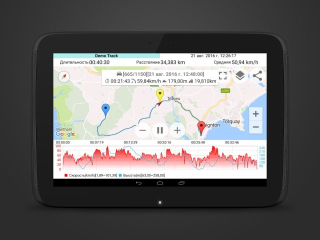 Спидометр GPS для Android — скриншот 2