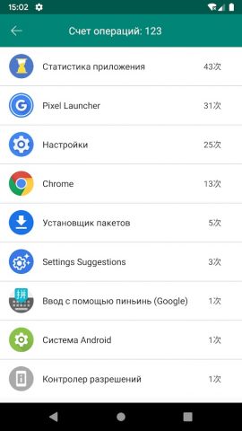 Статистика приложения для Android — скриншот 5