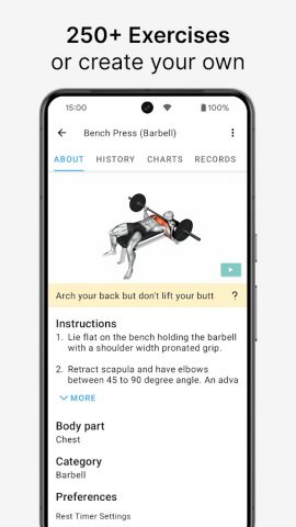 Strong Workout Tracker Gym Log для Android — скриншот 3
