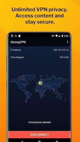 StrongVPN — Fast, Private VPN для Android — скриншот 1
