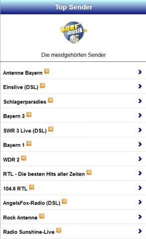Surfmusik Radio App для Android — скриншот 3