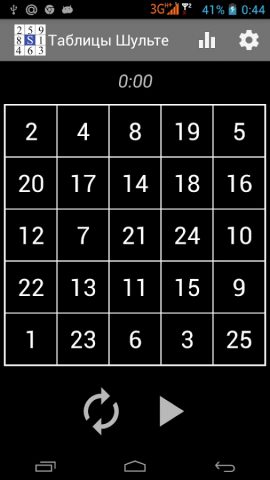 Таблицы Шульте для Android — скриншот 2