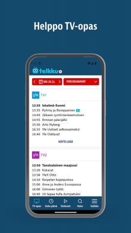 Telkku — TV-opas для Android — скриншот 1