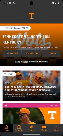 Tennessee Athletics для Android — скриншот 1