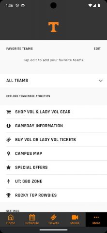 Tennessee Athletics для Android — скриншот 2