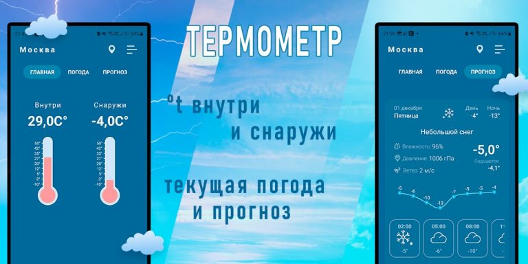 Термометр для Помещения для Android — скриншот 1
