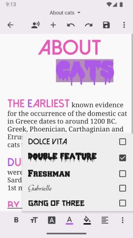 Text Editor для Android — скриншот 2