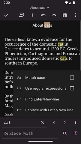 Text Editor для Android — скриншот 3