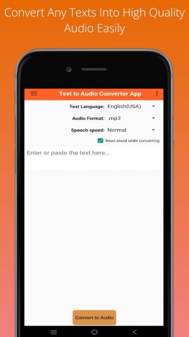 Text to Audio Converter App для Android — скриншот 1