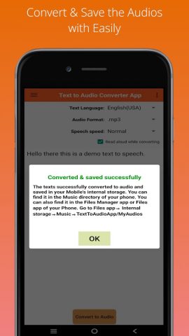 Text to Audio Converter App для Android — скриншот 3