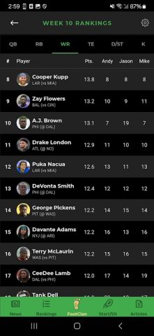 Fantasy Footballers для Android — скриншот 3