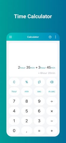 Time Calculator для Android — скриншот 1