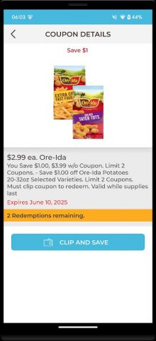 Tony’s Fresh Market Rewards для Android — скриншот 3