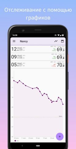 Трекер ИМТ и веса для Android — скриншот 1