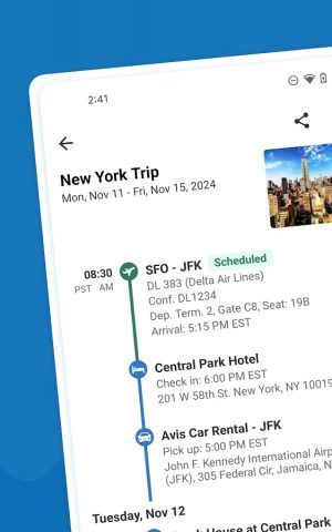 TripIt: Travel Planner для Android — скриншот 1