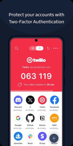 Twilio Authy Authenticator для Android — скриншот 1
