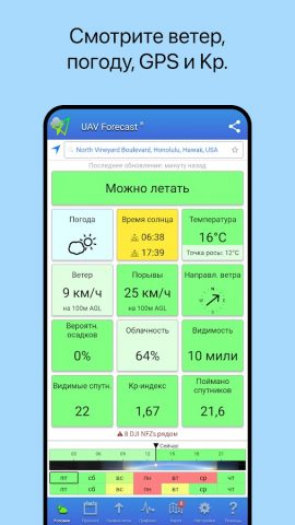 UAV Forecast для дронов для Android — скриншот 1