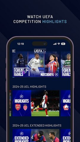 UEFA.tv для Android — скриншот 3