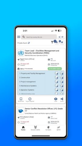 UN jobs для Android — скриншот 2