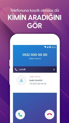 UpCall — Bilinmeyen Numara для Android — скриншот 1