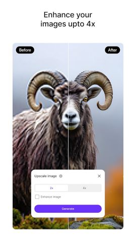 UpscaleMedia Фото AI для Android — скриншот 2