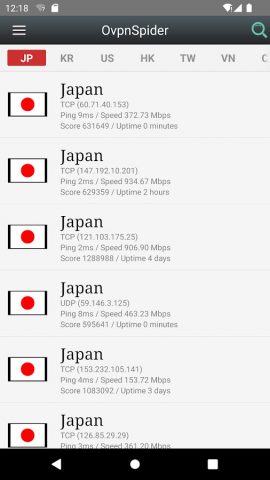 VPN Proxy OvpnSpider для Android — скриншот 1