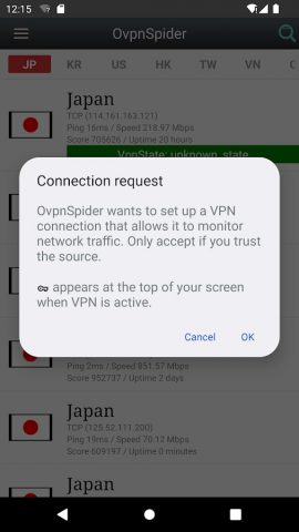 VPN Proxy OvpnSpider для Android — скриншот 2