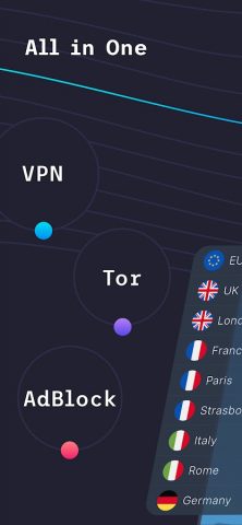 VPN + TOR Browser and Ad Block для Android — скриншот 1