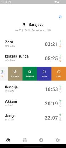 Vaktija.ba для Android — скриншот 2