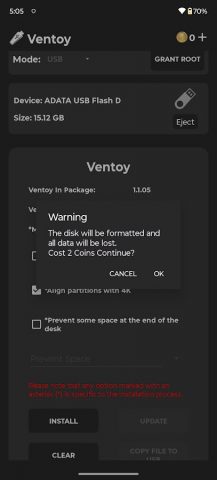 Ventoy (неофициальный) для Android — скриншот 2
