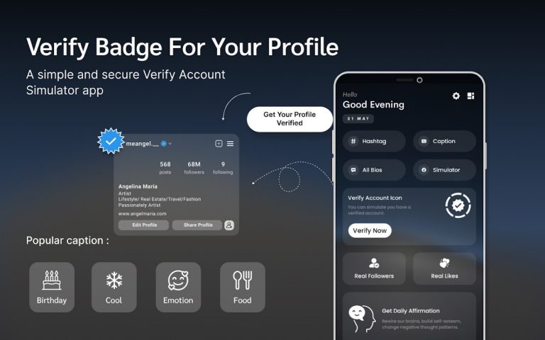 Verify Badge for your profile для Android — скриншот 1