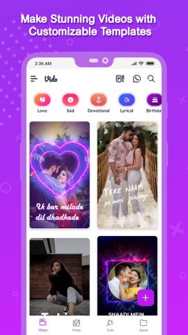 Vido : Video Status Maker для Android — скриншот 1